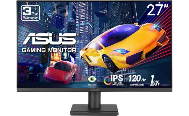 ASUS VA279HG 27” IPS Full HD 120Hz, 1ms, Adaptive Sync, For Working & Gaming, Eye Care Plus, Blue Light Filter, Flicker Free, SmoothMotion, DisplayWidget