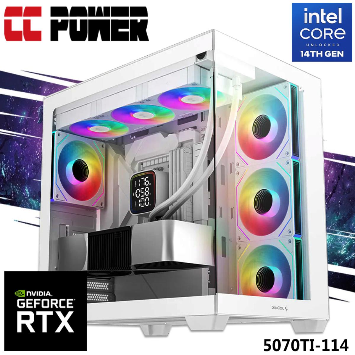 CC Power 5070TI-114 Gaming PC 14Gen Intel Core i5 K-Series 14-Cores w/ Nvidia RTX 5070 TI 16GB & Liquid Cooler