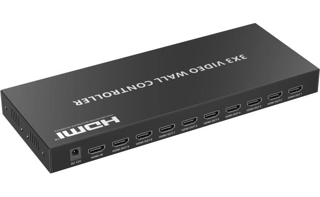Lenkeng LKV109VW 4K 60Hz 3x3 Videowall Controller Supports 1x2/1x3/1x4/2x2/2x3/3x2/2x4/4x2/3x3  splicing modes RS-232 Control 3.5mm Audio Output
