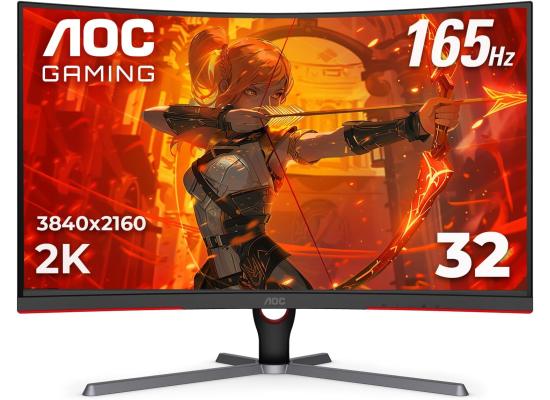 AOC CQ32G3SE 32" WQHD 2K Curved 1000R 165Hz 1ms Antiglare Low Blue Light AMD Freesync Premium w/ 2x HDMI & Display Port