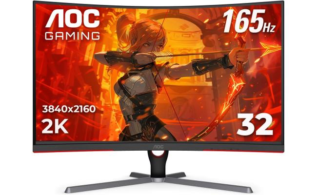 AOC CQ32G3SE 32" WQHD 2K Curved 1000R 165Hz 1ms Antiglare Low Blue Light AMD Freesync Premium w/ 2x HDMI & Display Port
