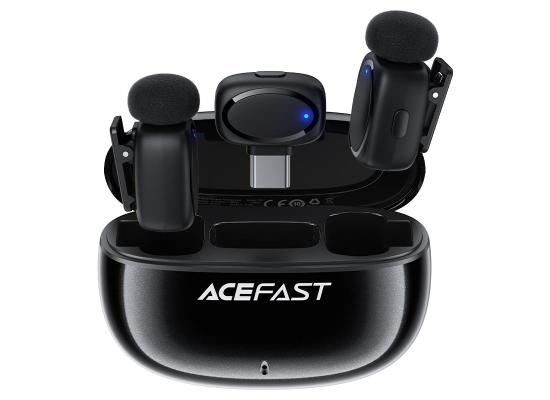 ACEFAST R2 Wireless Lavalier Dual Microphone For iPhone Android USB-C AI Noise Reduction Low Latency Lossless Sound Mics - Black product thumbnail 2