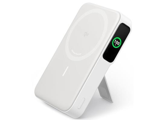 Anker MagGo Power Bank, Qi2 Certified 15W Ultra-Fast MagSafe-Compatible Portable Charger, 10,000mAh Battery Pack with Smart Display & Foldable Stand, For iPhone 16/15/14/13 Only - White product thumbnail 2