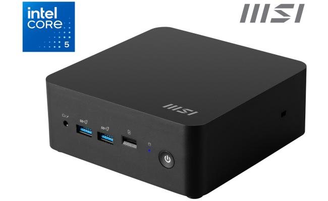 MSI Cubi 5 1M (2024) Mini PC Barebone 0.8L Intel Core 5 120U 10-Cores For Home & Business w/ Supporting up to 4 Displays & DDR5 Memory