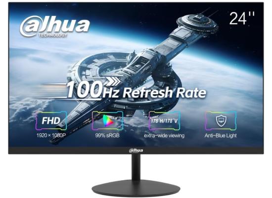 Dahua LM24-A200Y 24” Full HD 100Hz Anti-Blue Light Eye-Protective Micro Bezel Design w/ HDMI & VGA Interface - Black