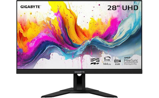 GIGABYTE M28U 28" IPS 4K 144Hz 1ms 120% sRGB HDR 400 HDMI 2.1 AMD FreeSync Premium Pro w/ Ergonomic Stand, USB Type-C, KVM & Speakers
