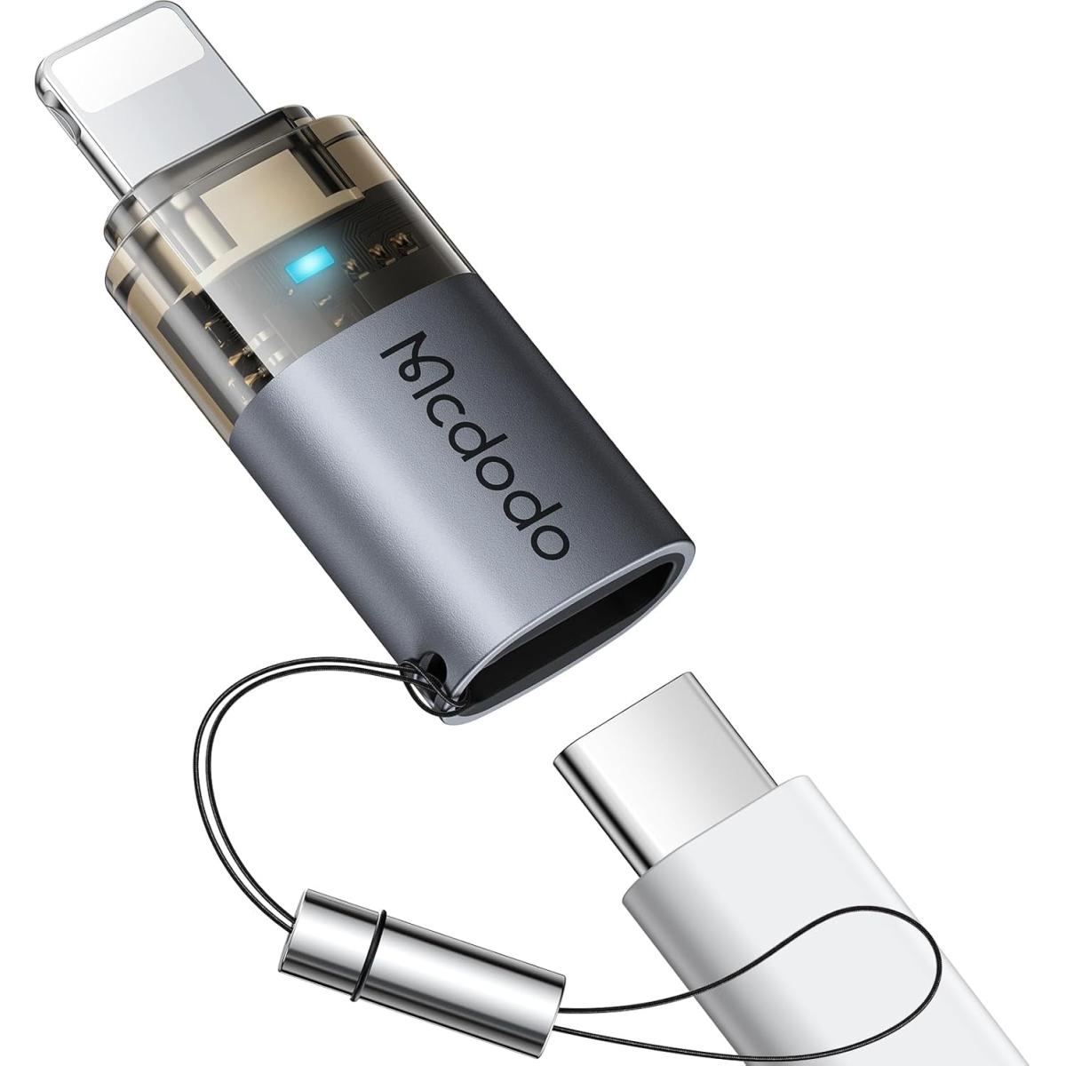 Mcdodo 36W USB-C to Lightning Adapter with Lanyard, Type-C to Lightning Adapter PD Fast Charging for iPhone/AirPods/Original MacBook, Support Charging&Data Transmission