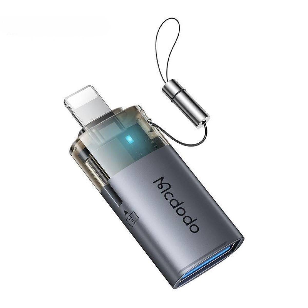 Mcdodo USB to Lightning Adapter with Micro SD Card Slot,TF Card Reader, Lightning to USB 3.0 OTG Adapter Support Camera Mouse Keyboard Connect U Disk, Fit iPhone