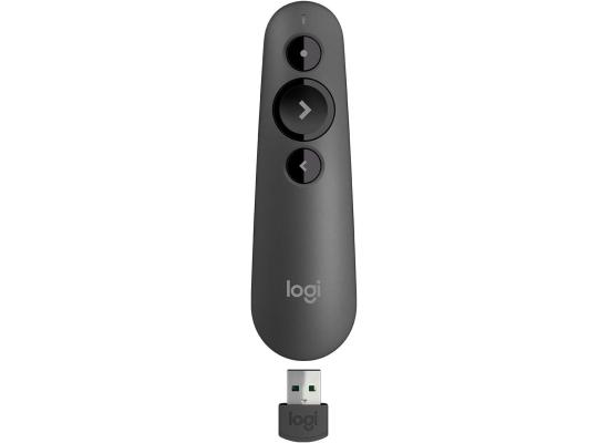 Logitech Wireless Presenter R500s, PowerPoint Clicker with Laser Pointer, Wireless Presentation Clicker Remote - Graphite