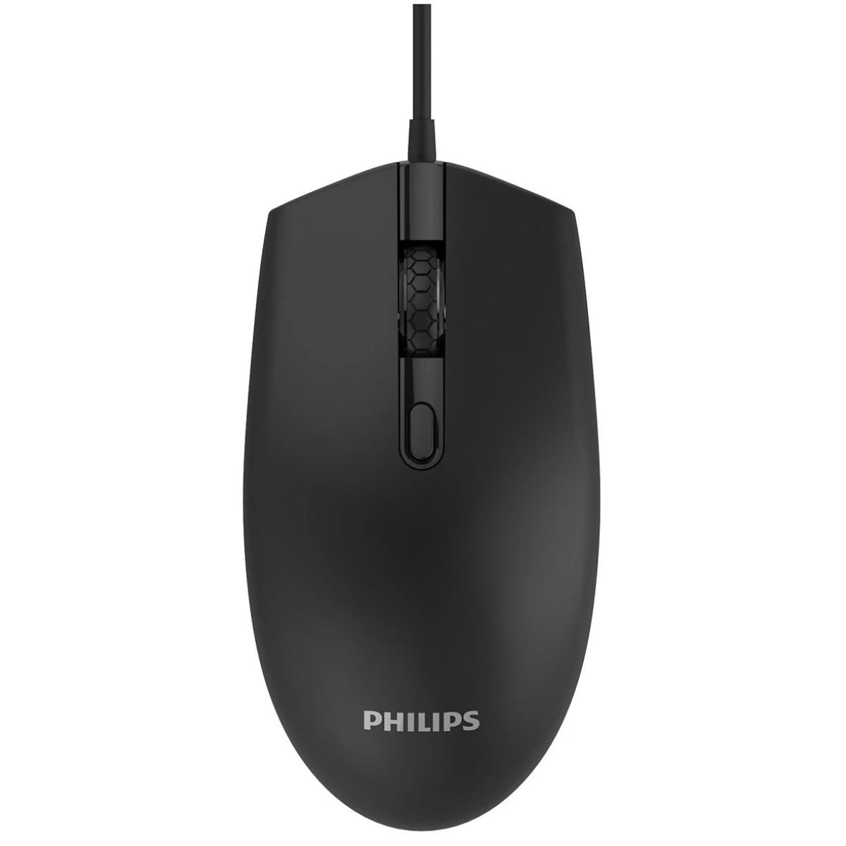 Philips M204 USB Wired Mouse 4 buttons, Optical Sensor - Black