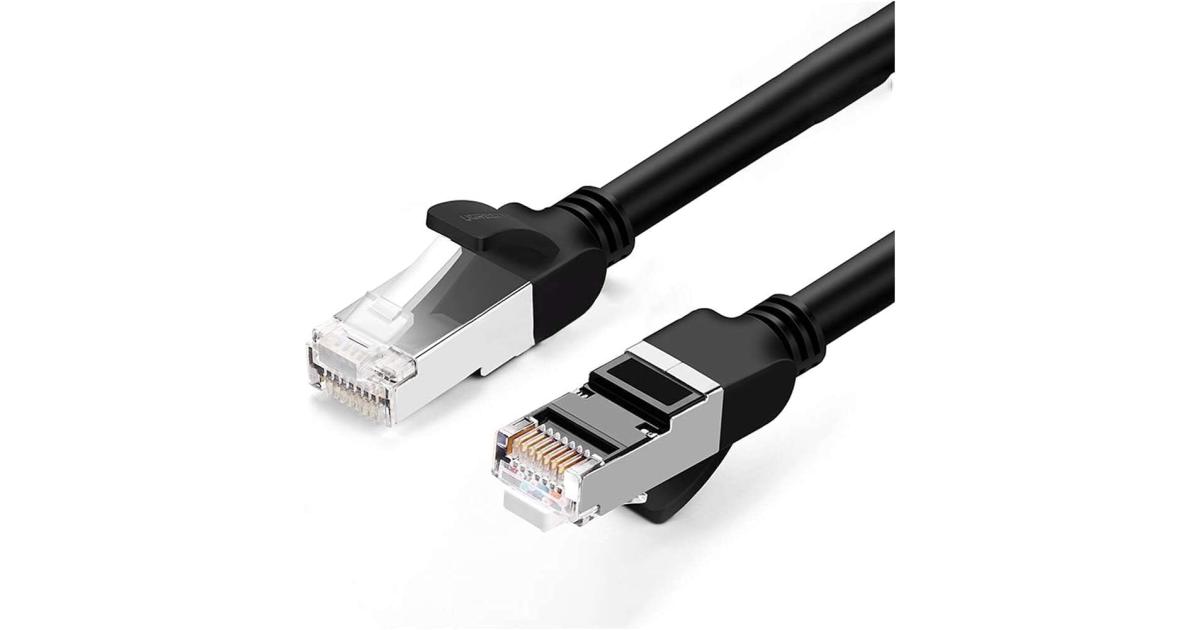 UGREEN Cat6 UTP كابل إيثرنت دائري نحاسي نقي 5 متر - أسود