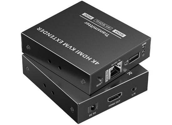 Lenkeng LKV565KVM-P Point-to-Point 4K 60Hz HDMI HDR KVM Extender Extender Kit up to 70M Zero-Latency KVM Function, 3.5mm Stereo Audio Output