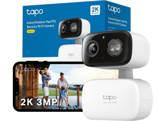 Tapo C216 2K 3MP Outdoor Camera 360°Pan/Tilt, IP65 Color Night Vision, Security Camera Outdoor WiFi, Smart AI Detection,Spotlights, Indoor Cameras House Security, CCTV, Alexa/Google