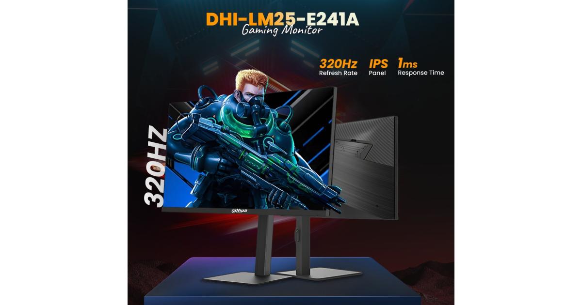 DAHUA LM25-E241A شاشة 25 بوصة IPS Full HD تصل إلى 320 هرتز 1 مللي ثانية رفيعة للغاية 95% DCI-P3 300nits حامل قابل للتعديل مع 2x منفذ عرض و2x HDMI 2.1 واجهة، أسود