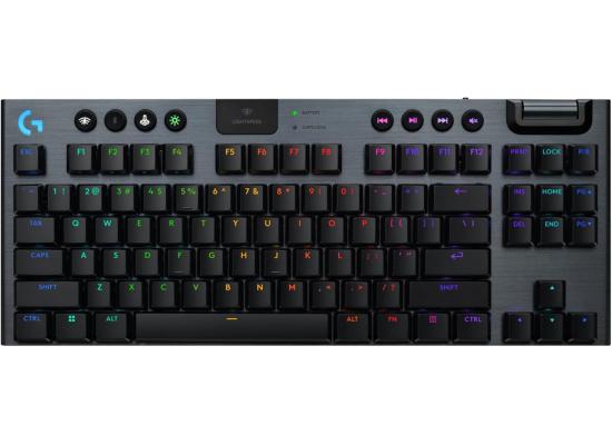 Logitech G915 X Lightspeed TKL Wireless Mechanical Gaming Keyboard, Double-Shot PBT Keycaps, Fully Programmable Keys, RGB Backlit Mac/PC Gaming Keyboards, Aluminum Finish, GL Clicky Switches, Black