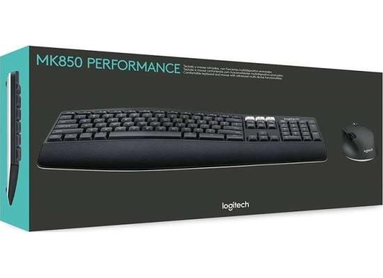 Logitech MK850 Performance Wireless Keyboard and Mouse Combo, Bluetooth Smart, 2.4GHz Wireless Connection, 1000 Dpi Sensor, 8 Buttons, English Layout, Black