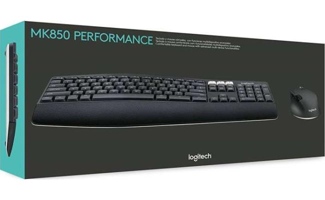 Logitech MK850 Performance Wireless Keyboard and Mouse Combo, Bluetooth Smart, 2.4GHz Wireless Connection, 1000 Dpi Sensor, 8 Buttons, English Layout, Black