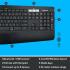 Logitech MK850 Performance Wireless Keyboard and Mouse Combo, Bluetooth Smart, 2.4GHz Wireless Connection, 1000 Dpi Sensor, 8 Buttons, English Layout, Black