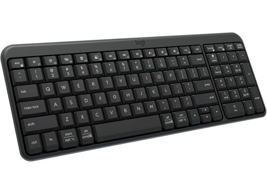 Logitech K250 Bluetooth Keyboard with Numpad Compact Keyboard Made with Recycled Plastic, Spill-Resistant, Comfortable Keys - Windows/MacOS Arabic / English Layout , Graphite