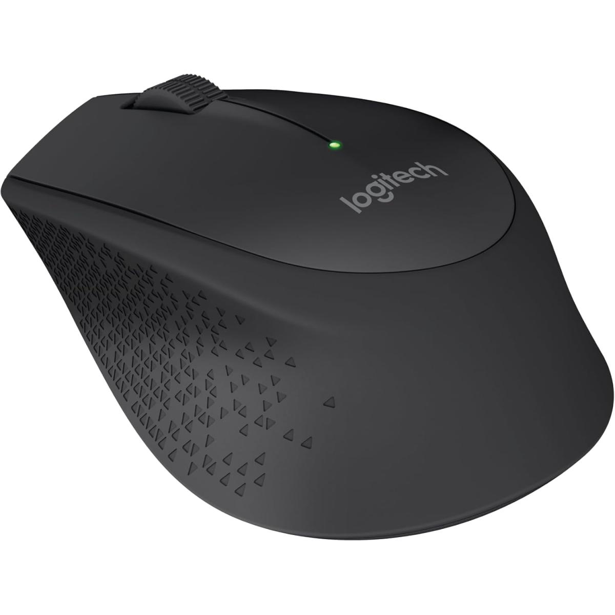 Logitech M280 Wireless Mouse Right-Hand 1000 dpi Optical Sensor 3 Programmable Buttons Extra Comfort and Precision - Black
