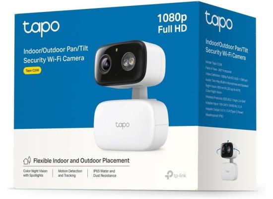 TP-Link Tapo C206 Mini Surveillance Camera Recording 1080P 360° Coverage for Indoor and Outdoor, AI Detection and Notifications, MicroSD Card up to 512GB