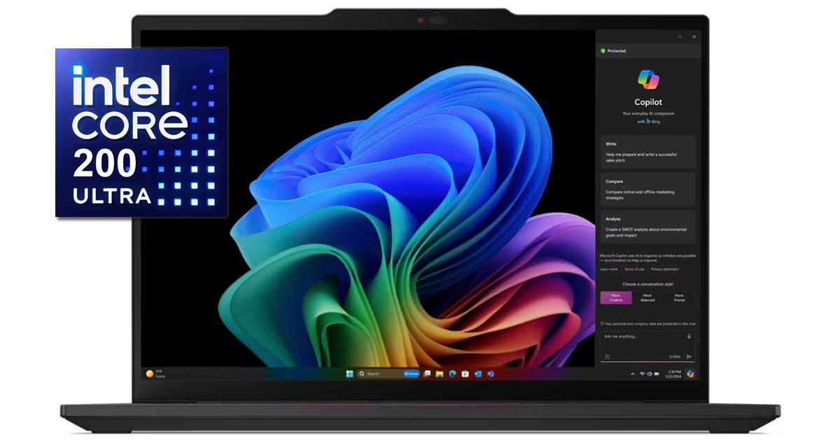 لابتوب Lenovo ThinkPad T14 Gen 6 (2026) Intel® Ultra 7 Gen II 258V 8-Core Extreme Battery Life Enterprise Class w/ DDR5X 8533Mhz Memory - Black