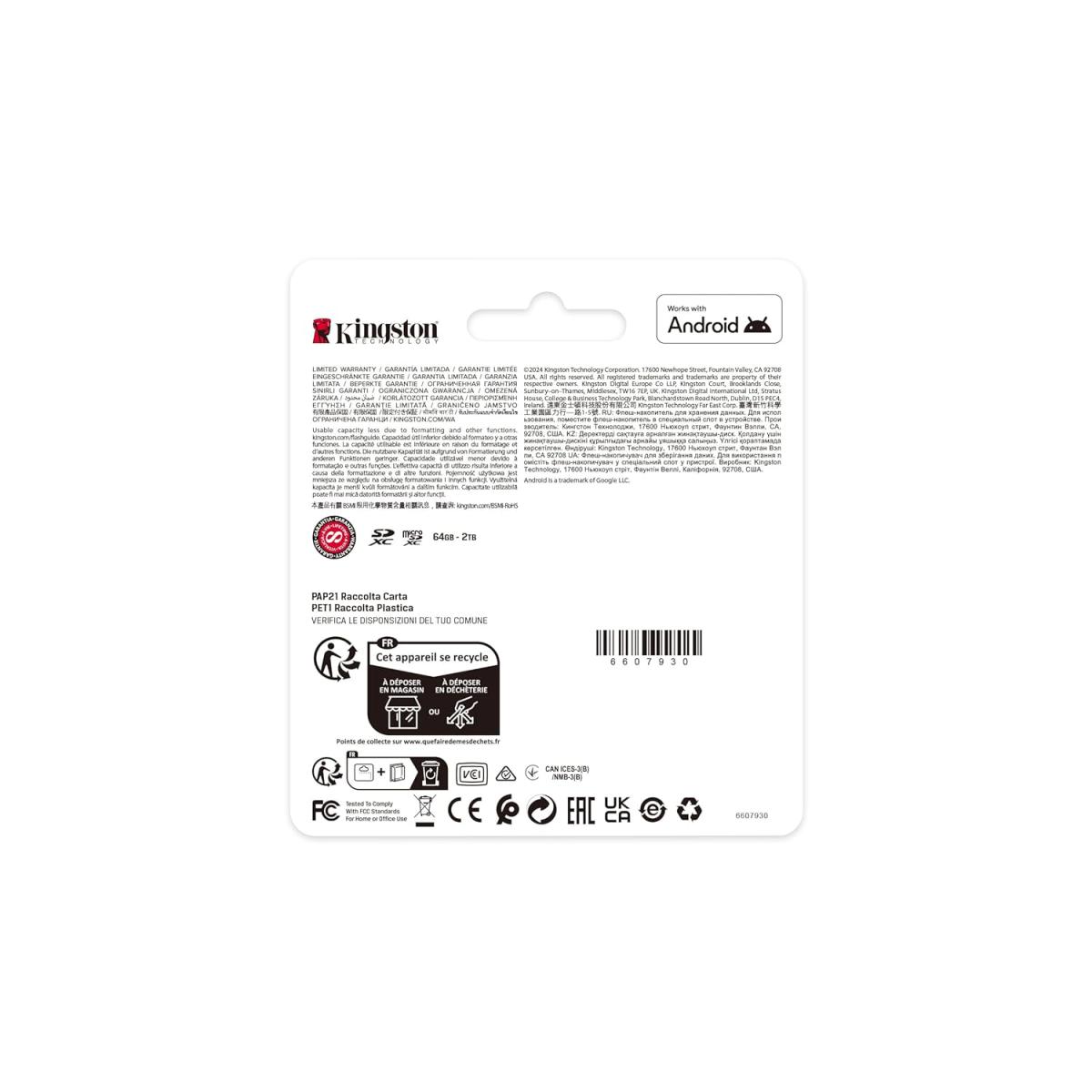 Kingston SDCS3/64GB Canvas Select Plus microSDXC Card Up to 100MB/s A1 Class 10 UHS-I with Adapter Kingston SDCS3/64GB Canvas Select Plus microSDXC Card Up to 100MB/s A1 Class 10 UHS-I with Adapter