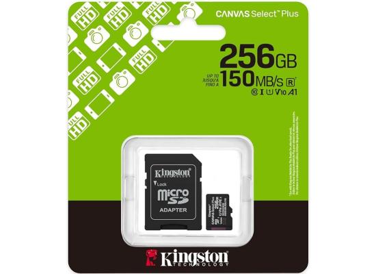 Kingston SDCS3/256GB Canvas Select Plus 256GB microSDXC Card Up to 150MB/s A1 Class 10 UHS-I with Adapter
