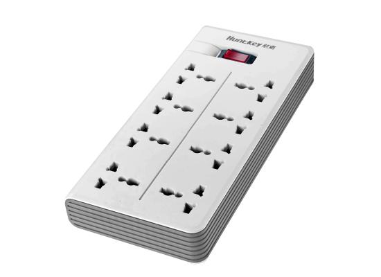 Huntkey PZA801 Universal Power Strip 8x Outlet AC 220-240V Overload Protection MAX2500W-MAX10A 3M - White