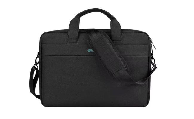 Coteci Laptop Shoulder Bag up to 16.0" Laptop Sleek Durable & Water-Repellent Fabric Lightweight Toploader - Black