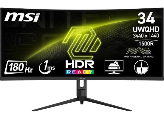 MSI MAG 342CQR E2 34" UWQHD 4K Curved 1500R 180 Hz ,1ms , sRGB 119% HDR Ready AI Vision Less Blue Light AMD FreeSync™ Premium