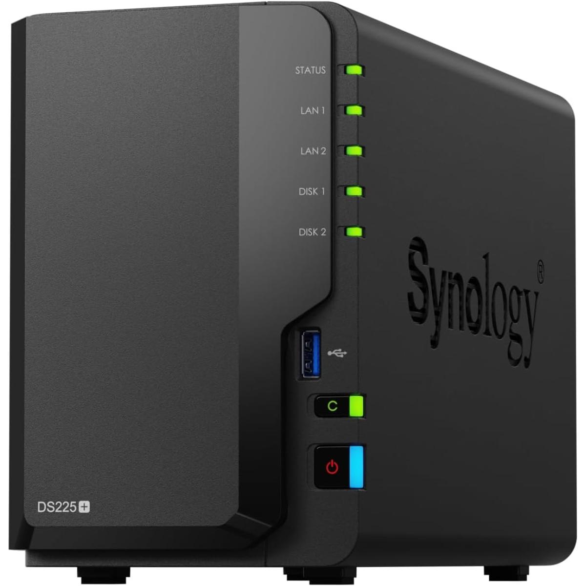 Synology DiskStation DS225+ 2-Bay Diskless NAS Server w\/ Intel Celeron J4125 4-Core CPU & 2GB DDR4 RAM