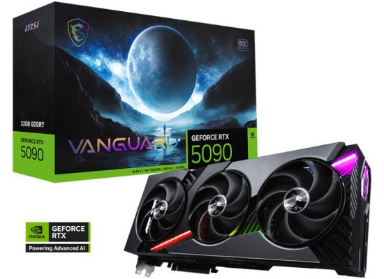 MSI GeForce RTX 5090 Vanguard SOC Graphics Card, 32GB GDDR7 512-Bit Memory, 2512 MHz Boost Clock, 28 Gbps Memory Speed, 21760 CUDA Core