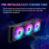 ASUS ROG Ryuo IV SLC 360 ARGB Liquid CPU Cooler, 6.67" AMOLED Display, 360mm Radiator, 3x 120mm MF-12C aRGB Fans, 2650 RPM Speed, 71.44 CFM Fan Airflow, Black