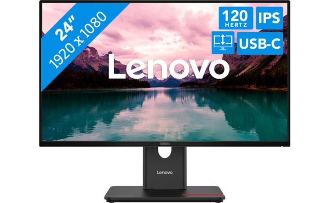 Lenovo ThinkVision T24-40 24" IPS Full HD 120Hz 99% sRGB 5-star Eye Comfort Certification Adjustable Stand w/ HDMI & DisplayPort & USB Hub & USB C Adjustable Stand