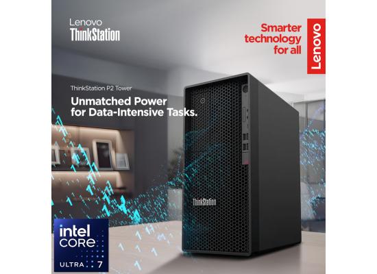 Lenovo ThinkStation P2 Tower Workstation Gen 2 (2025) NEW Intel® Ultra 7 Gen II 265K 20-Cores AI-Optimized Performance , ISV Certified , Secure, Durable & Reliable w/ Upgradable Graphic Card & 3 Years Warranty  - Black