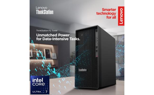 Lenovo ThinkStation P2 Tower Workstation Gen 2 (2025) NEW Intel® Ultra 7 Gen II 265K 20-Cores AI-Optimized Performance , ISV Certified , Secure, Durable & Reliable w/ Upgradable Graphic Card & 3 Years Warranty  - Black