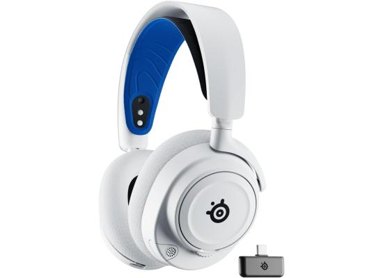 SteelSeries Arctis Nova 7P Wireless Multi-Platform Gaming Headset Neodymium Magnetic Drivers 2.4GHz + Bluetooth 38Hr USB-C Battery Gen2 AI Mic PlayStation, PC, Switch, VR, Mobile - White