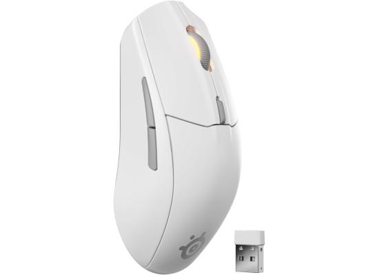 SteelSeries Rival 3 Wireless Gen 2 Gaming Mouse 2.4GHz and Bluetooth 18000 DPI TrueMove Air Optical Sensor 60 Million Click Durability Light-Weight 100% PTFE Feet , White