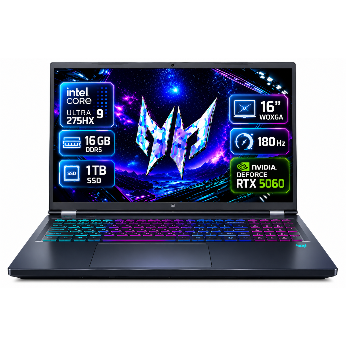 Acer Predator Helios Neo 16 AI (2025) PHN16-73-97BP Gaming Laptop | Intel Core Ultra 9 275HX | RTX 5060 8GB | 16GB DDR5 | 1TB SSD | 16