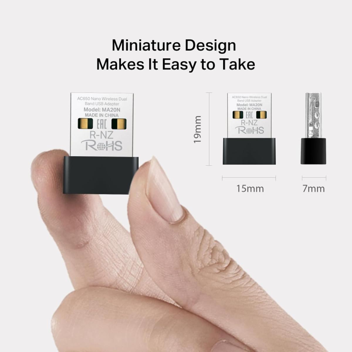 MERCUSYS MA20N AC650 USB WiFi Dongle, Dual Band WiFi Adapter for PC/Desktop/Laptop, Nano Mini Wireless Adapter for PC TP-Link, Support Windows 10-11, WPA3 Security Protection MERCUSYS MA20N AC650 USB WiFi Dongle, Dual Band WiFi Adapter for PC/Desktop/Laptop, Nano Mini Wireless Adapter for PC TP-Link, Support Windows 10-11, WPA3 Security Protection