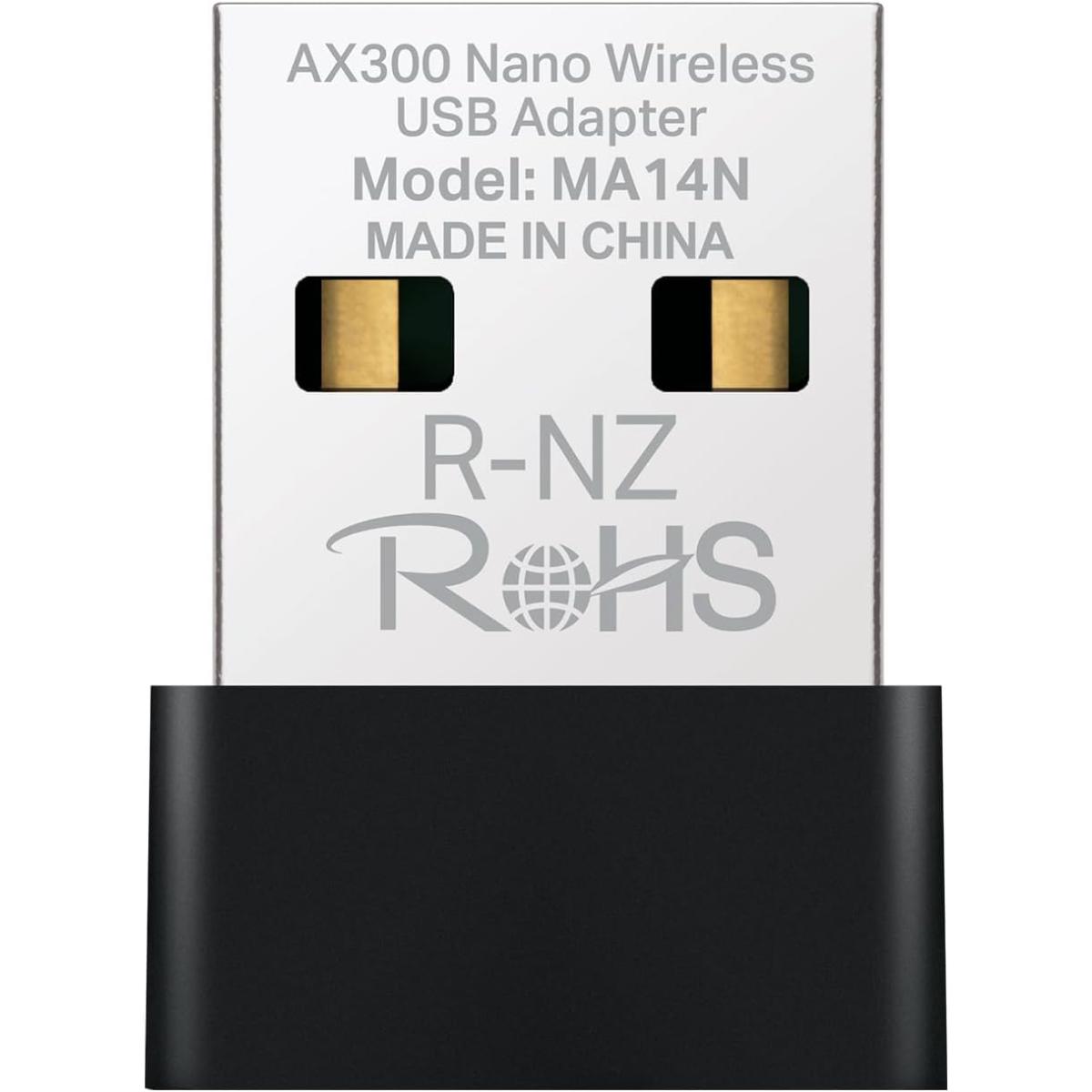 Mercusys MA14N Nano WLAN Stick for PC, Wi-Fi 6 AX300 WLAN Adapter, Nano Size, MU-MIMO, Compatible with Windows 11/10/7 and Linux Mercusys MA14N Nano WLAN Stick for PC, Wi-Fi 6 AX300 WLAN Adapter, Nano Size, MU-MIMO, Compatible with Windows 11/10/7 and Linux