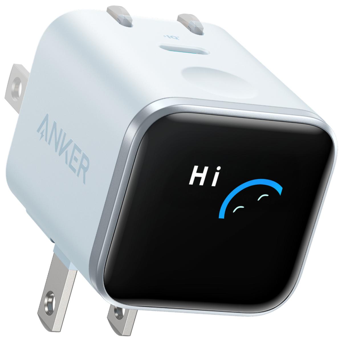 Anker Nano A121D 45W Smart Display USB-C Charger Misty Blue
