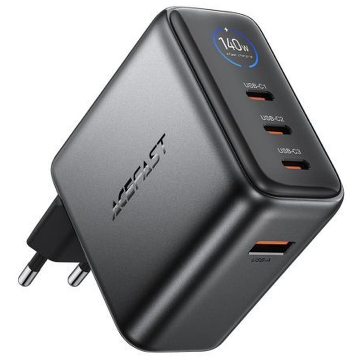 ACEFAST A160 PD140W GaN Wall Charger EU Metal Grey