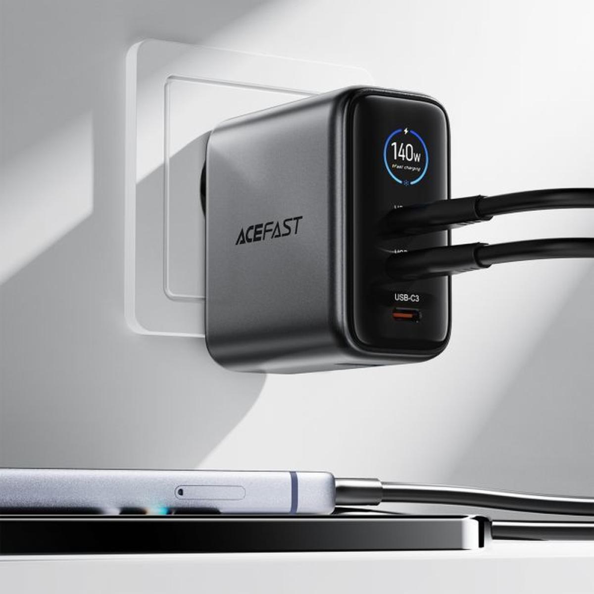 ACEFAST A160 PD140W GaN Wall Charger EU Metal Grey ACEFAST A160 PD140W GaN Wall Charger EU Metal Grey