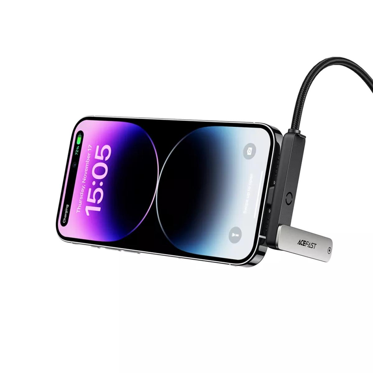 ACEFAST C28-01 USB-C to Lightning Cable with Phone Holder Metal Grey ACEFAST C28-01 USB-C to Lightning Cable with Phone Holder Metal Grey