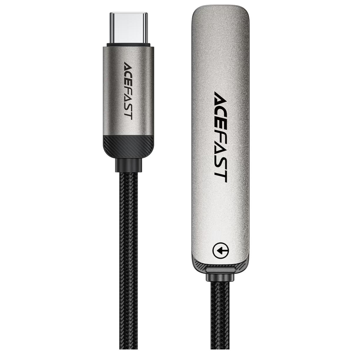 ACEFAST C28-03 60W USB-C to USB-C Charging Data Cable with Flip-Out Stand Metal Grey