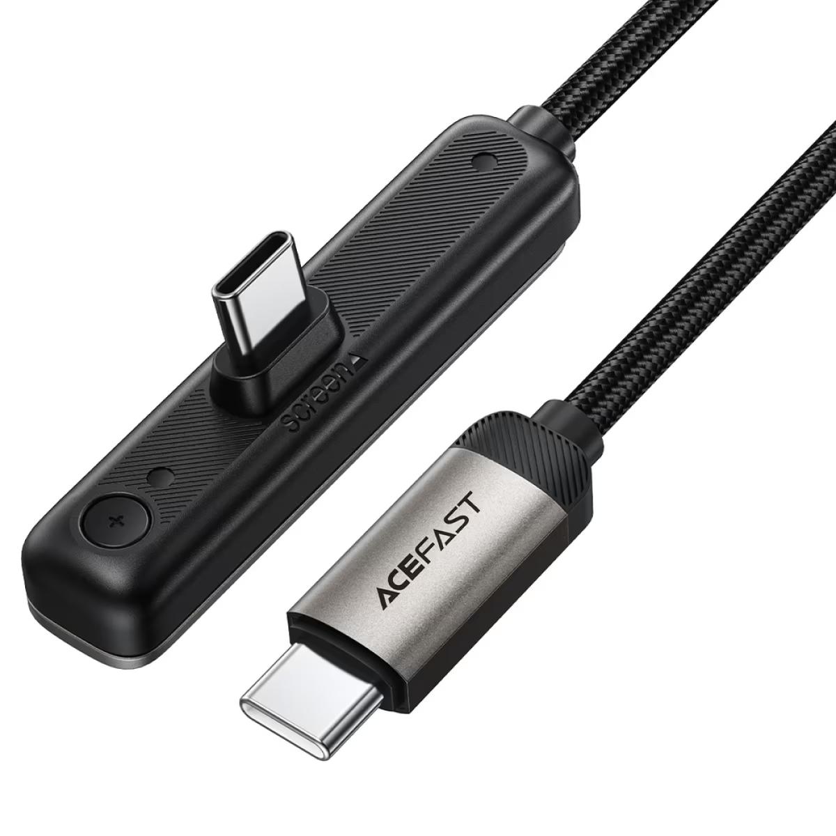 ACEFAST C28-03 60W USB-C to USB-C Charging Data Cable with Flip-Out Stand Metal Grey ACEFAST C28-03 60W USB-C to USB-C Charging Data Cable with Flip-Out Stand Metal Grey