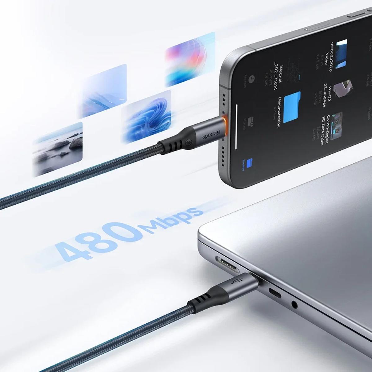 Mcdodo CA-2040 100W PD USB-C to USB-C E-Marker Power-Off Cable 1.2m Black Mcdodo CA-2040 100W PD USB-C to USB-C E-Marker Power-Off Cable 1.2m Black