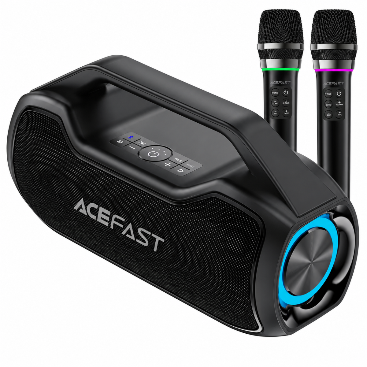 ACEFAST K14 120W Portable Karaoke Wireless Speaker with 2 Microphones Black